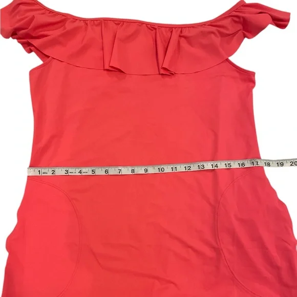 Tommy Bahama Off the Shoulder Spa Dress Size Medium Coral Coast Color - Picture 10 of 11